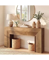 Tribesigns Farmhouse Entryway Table, 63-Inch Narrow Sofa Console Table Behind Couch