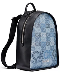 Calvin Klein Kyren Denim Signature Backpack Messenger