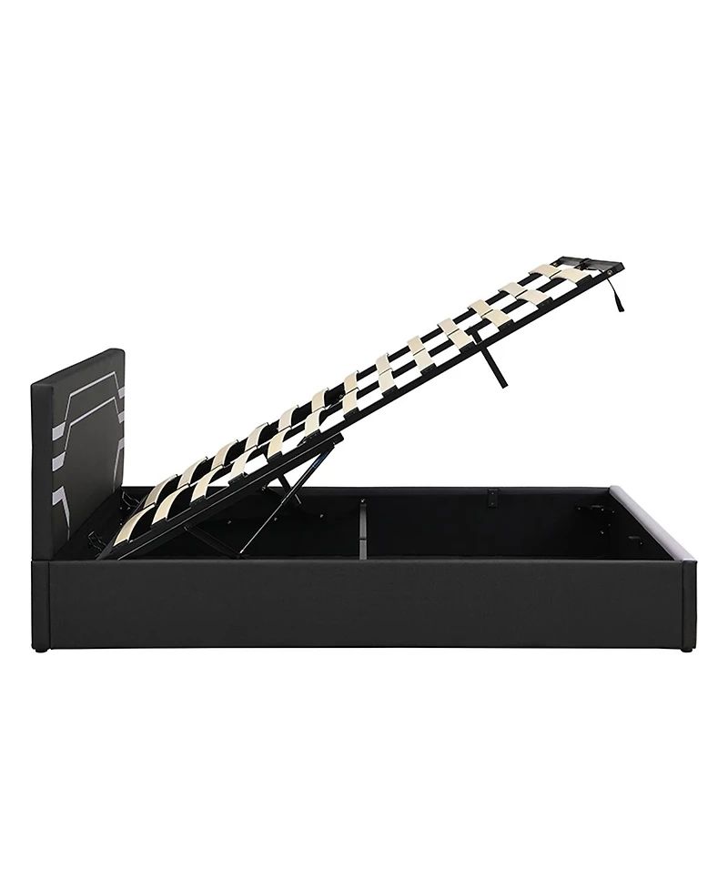 Streamdale Furniture Modern Queen Hydraulic Storage Gaming Bed Frame, Cyberpunk Design