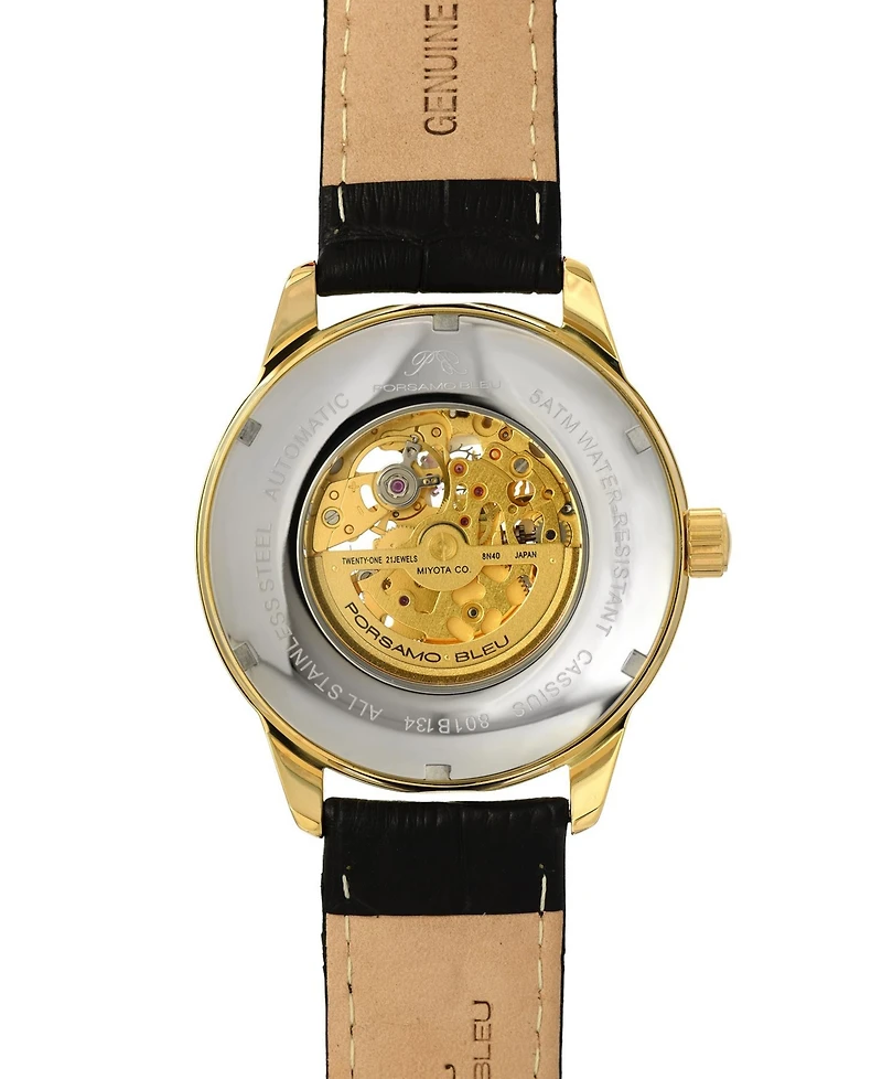 Porsamo Bleu Men's Cassius Automatic Genuine Leather Band Watch 801BCAL