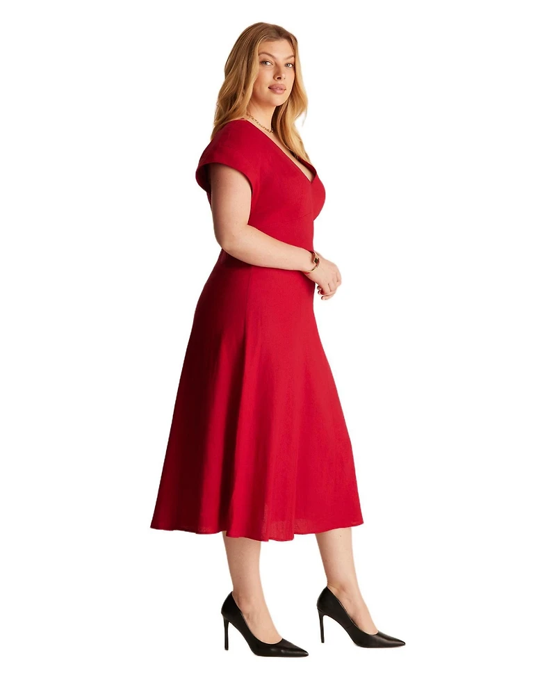 Estelle Aubrey V-Neck Midi Dress