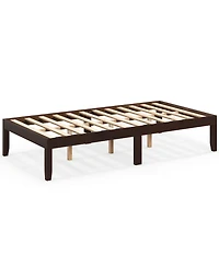 Costway Wooden Platform Bed Frame with Rubberwood Legs Under-Bed Storage