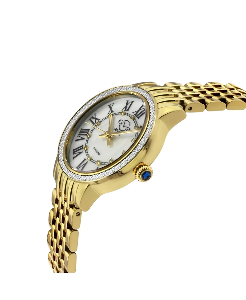 GV2 by Gevril Women's Amalfi Swiss Quartz Diamond Silver Stainless Steel Bracelet Watch