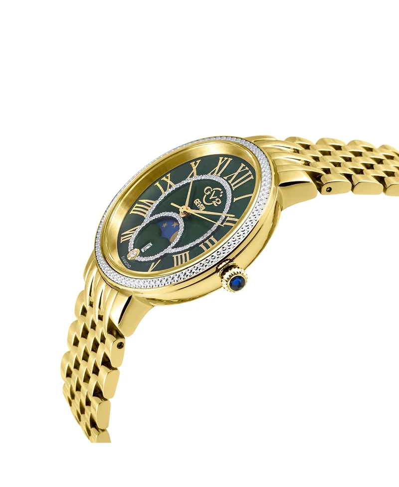 GV2 by Gevril Women's Milan Swiss Quartz Diamond Ip Stainless Steel Bracelet Watch'