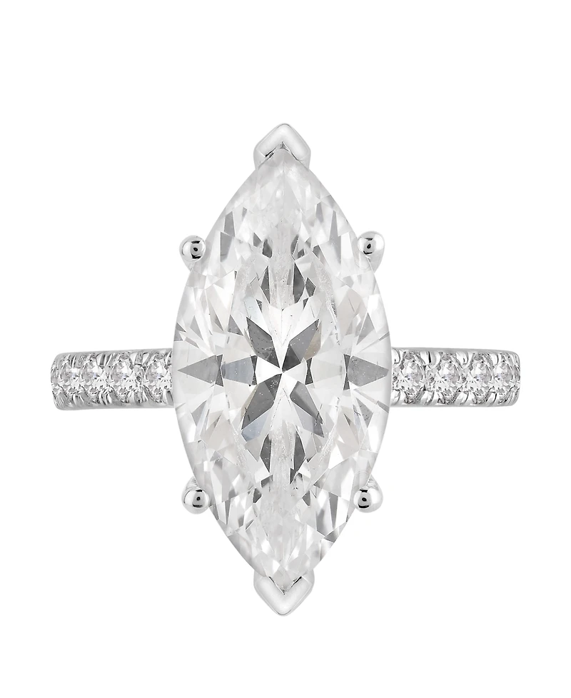 Macy's Certified Lab-Grown Diamond Halo Engagement Ring (6 ct. t.w.) in 14k White Gold