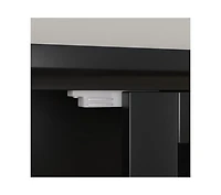 gaomon 72-Inch-Tall Kitchen Hutch Cabinet with Glass Doors, 41-Inch-Wide Freestanding Storage Cabinet with Charging Station and Led Lights