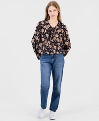 Nautica Women's Cambridge Floral Ruffled Blouse