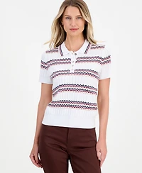 Nautica Women's Short-Sleeve Polo Sweater