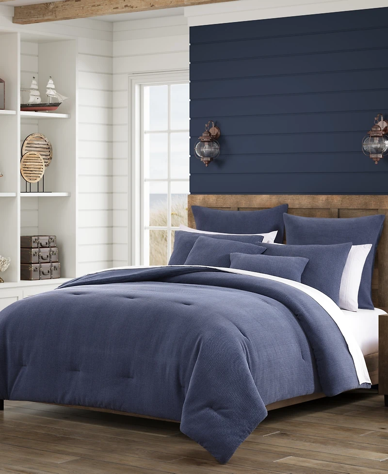 Salt Life Riverside Solid 3-Piece Comforter Set, Full/Queen