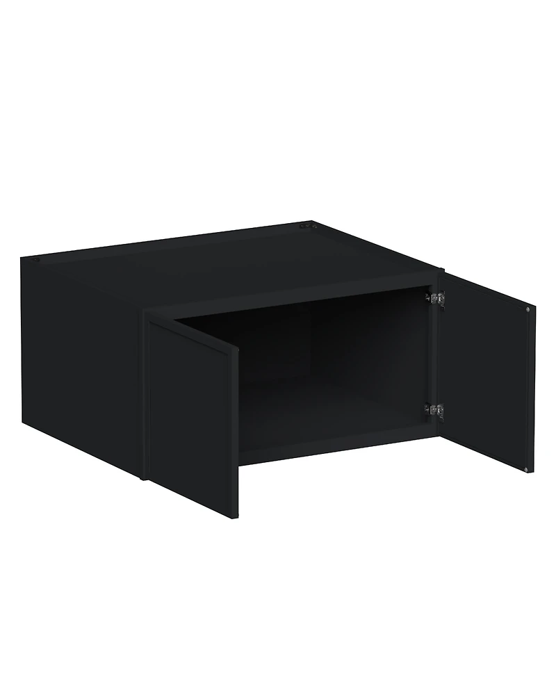 Boyel Living 18 Inch Height Double Door Deep Wall Cabinets, Ready to Assemble Kitchen Cabinet with Solid Wood Frame, Soft-Close Slides and Hinge