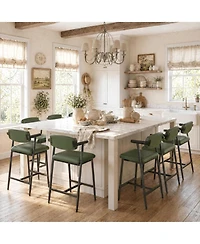 homfan Set of 4/6/8 Counter Height Bar Stools with Soft Back and Armrests, Chairs Footrest Heavy Duty Metal Frame for Kitchen Island