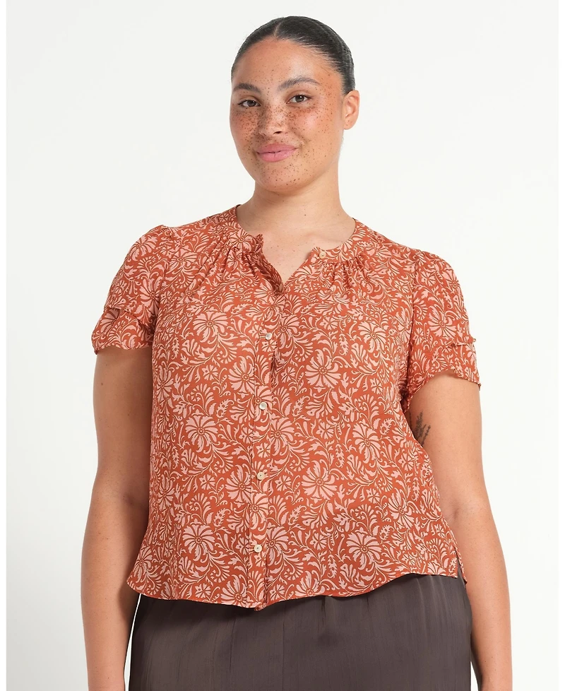 Estelle Women's Bellavie Relaxed Floral Button-Front Top