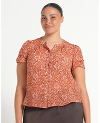 Estelle Women's Bellavie Relaxed Floral Button-Front Top