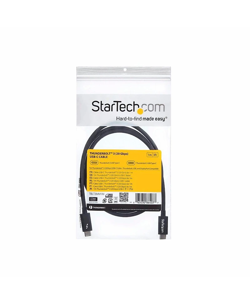 StarTech.com 3.3' Thunderbolt 3 Usb-c Cable, 20Gbps Data Throughput