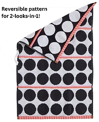 Skl Home Polka Dot Grande Jacquard Curved 2-Piece Hand Towel Set