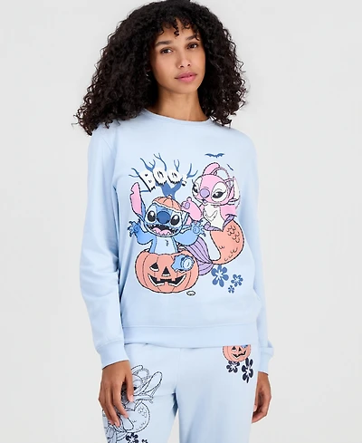 Disney Juniors' Stitch Halloween Fleece Crewneck Pullover