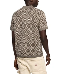 Lucky Brand Men's Jacquard Spread Collar Sweater