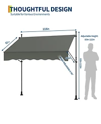 gaomon Outdoor Sunshade Shelter, Manual Patio Retractable Awning, Uv Protection for Backyard Garden