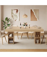 gaomon 71-Inch Wooden Kitchen Dining Table for 6-8 with Dual Side Storage (Only Table)
