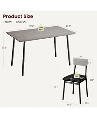 gaomon Kitchen Dining Table Set for 4 with 4 Upholstered Chairs for Dining, Kitchen Room, Apartment