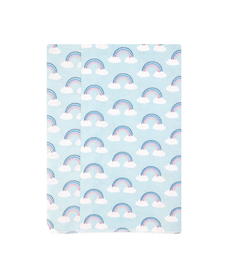 Hudson Baby Girl Cotton Poly Flannel Burp Cloths 4-Pack