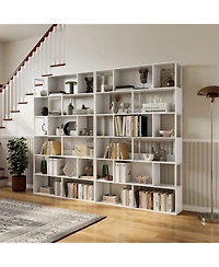 gaomon Modern 6-Tier Geometric Standing Bookshelf, Bookcase for Living Room Storage