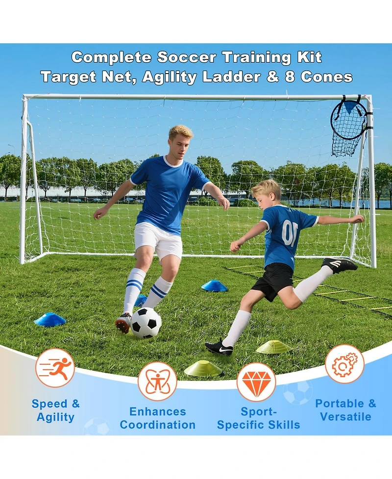 Gnuadz Soccer Goal Backyard Metal Training Equipment Outdoor Sports Gifts
