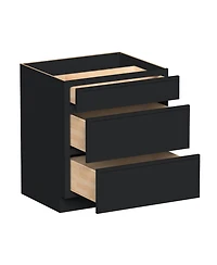 Boyel Living 33 Inch Wide 3-Drawers Base Cabinets, Ready to Assemble Kitchen Cabinet with Solid Wood Frame, Soft-Close Slides and Hinges