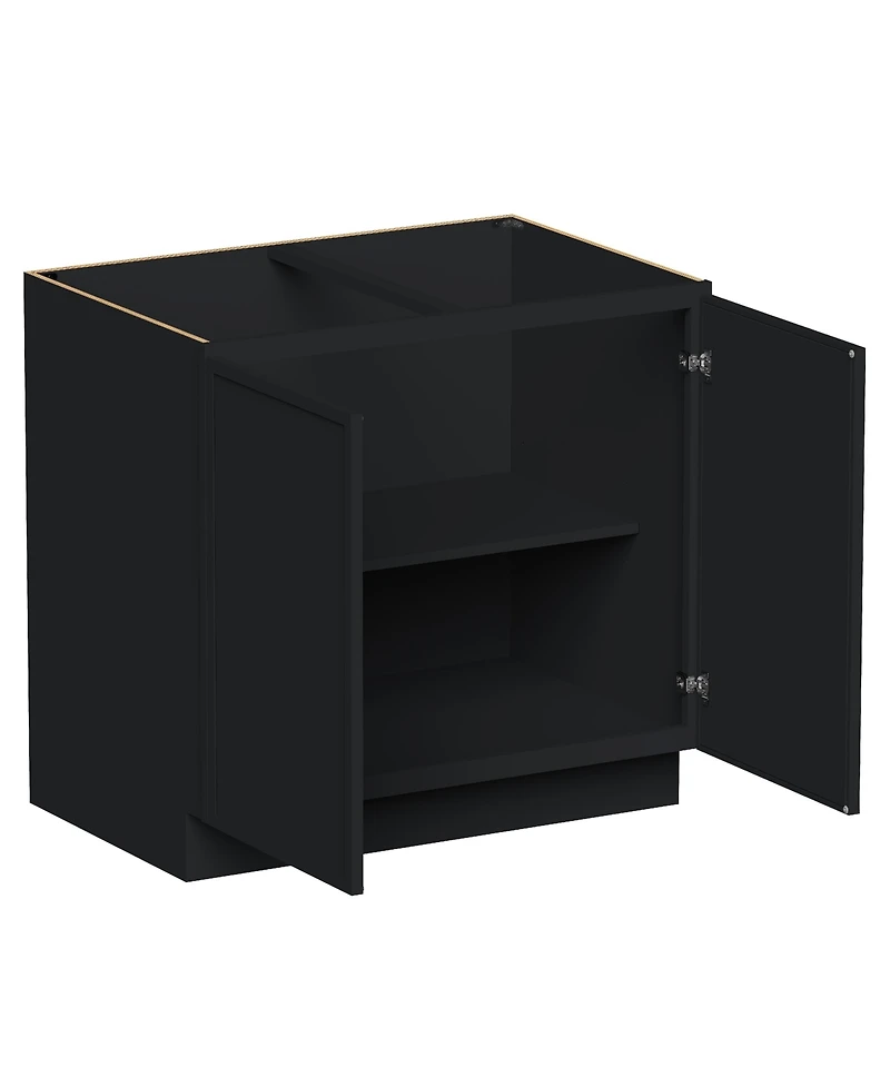 Boyel Living 36 Inc Wide Full Height Door Base Cabinet, Ready to Assemble Kitchen Cabinet with Solid Wood Frame, Soft-Close Slides and Hinges