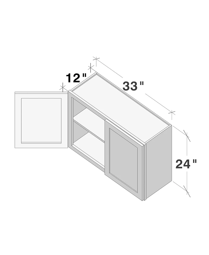 Boyel Living Double Door Short Wall Cabinet with Shelves, Ready to Assemble Kitchen Cabinet with Solid Wood Frame, Soft-Close Slides and Hinge