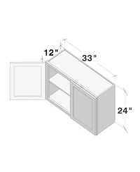 Boyel Living Double Door Short Wall Cabinet with Shelves, Ready to Assemble Kitchen Cabinet with Solid Wood Frame, Soft-Close Slides and Hinge