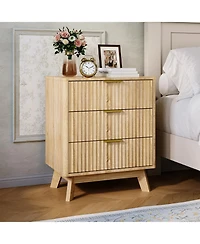 Gaomon Modern Bedroom End Table, 3 Drawers Nightstand