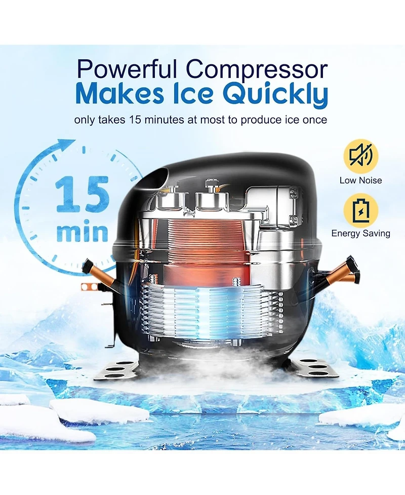 Gaomon 100 lb/24 Hour Commercial Ice Maker with 33 lb Ice Bucket - Water Cooled Undercounter Ice Maker for Restaurant, Bar, Cafe