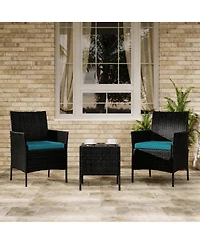 gaomon 3-Piece Outdoor Furniture Set, Pe Rattan, All-Weather Patio Set for Garden Backyard Porch