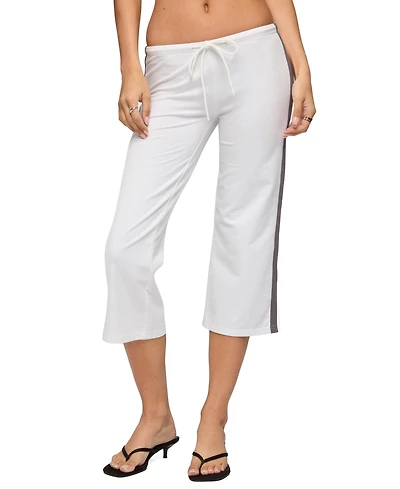 Edikted Women's Milene Contrast Terry Capri Pants