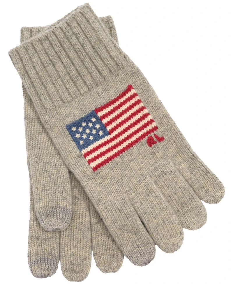 Polo Ralph Lauren Men's Wool Blend Rl Flag Knit Gloves