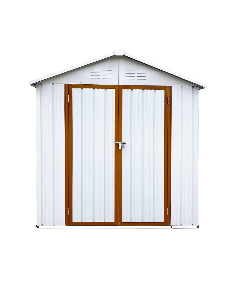 Mondawe 4feet 6feet Outdoor Metal Storage Sheds Apex Roof Garden Tool Storage with Lockable Doors