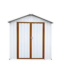 Mondawe 4feet 6feet Outdoor Metal Storage Sheds Apex Roof Garden Tool Storage with Lockable Doors
