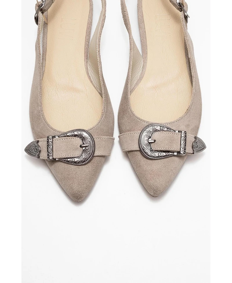 Forever & Always Shoes Women's Cordelia Leather Pointed Toe Buckle Sandal