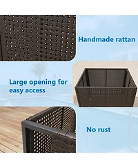 homfan Pool Float Storage Organizer with Wheels, Large Outdoor Mesh Rolling Cart for Noodles, Toys, Floats