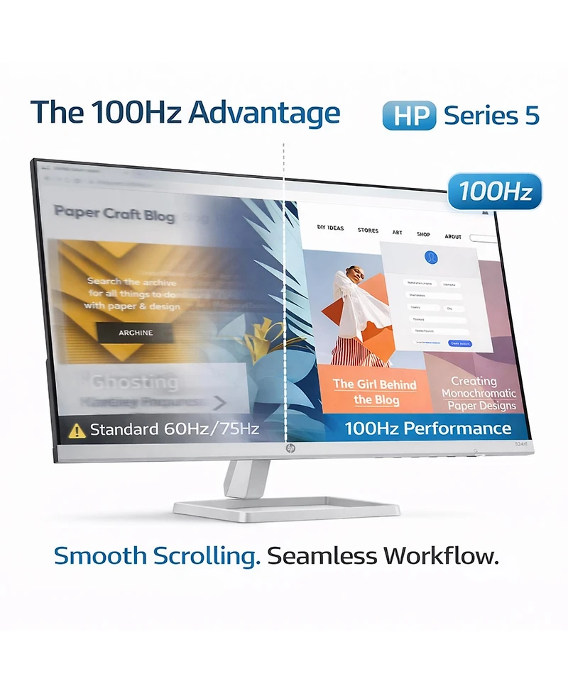 Hp Series Monitor Display Flicker-Free, Ideal for Home and Business