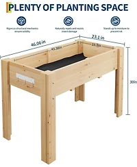 Xo 67" Tall Wooden Raised Garden Bed with Trellis and Roof, Elevated Planter Box for Climbing Plants, Patio, Balcony