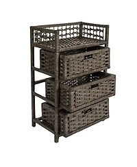 Household Essentials 3-Drawer Storage Organizer Unit with Top Shelf and Cutout Handles