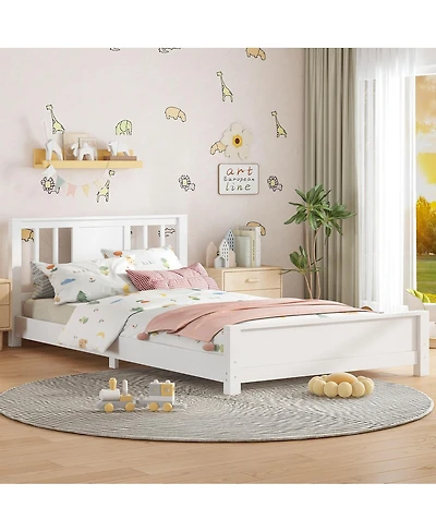 Streamdale Furniture Twin Size Solid Wood Platform Bed Frame with Headboard