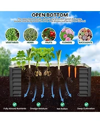 Xo 2-Pack 6x3x2FT Galvanized Raised Garden Bed, Heavy Duty Metal Planter Box with Safety Edge, Outdoor Garden Beds for Vegetables