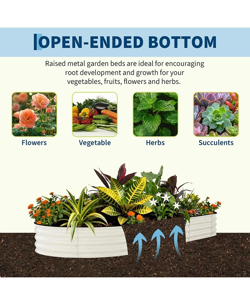 Xo 8x4x1.5FT Galvanized Raised Garden Bed, Metal Planter Box for Vegetables Flowers Herbs