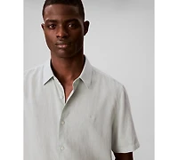 Calvin Klein Men's Linen-Blend Classic Button-Down Shirt