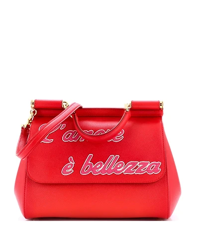 Pre-Owned Dolce & Gabbana Medium Miss Sicily Bag Printed Leather