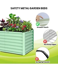 Xo 8x4x2FT Galvanized Raised Garden Bed, Large Metal Planter Box for Vegetables, Flowers and Herbs Rust-Resistant Outdoor Garden Bed