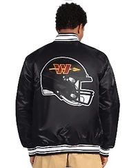 Starter Men's Black Washington Commanders Locker Room Satin Varsity Full-Snap Jacket